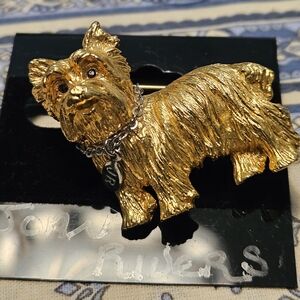 Joan Rivers Gold Dog Brooch